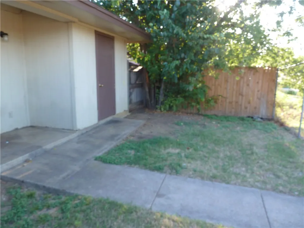 good size private backyard with its own storage area/space