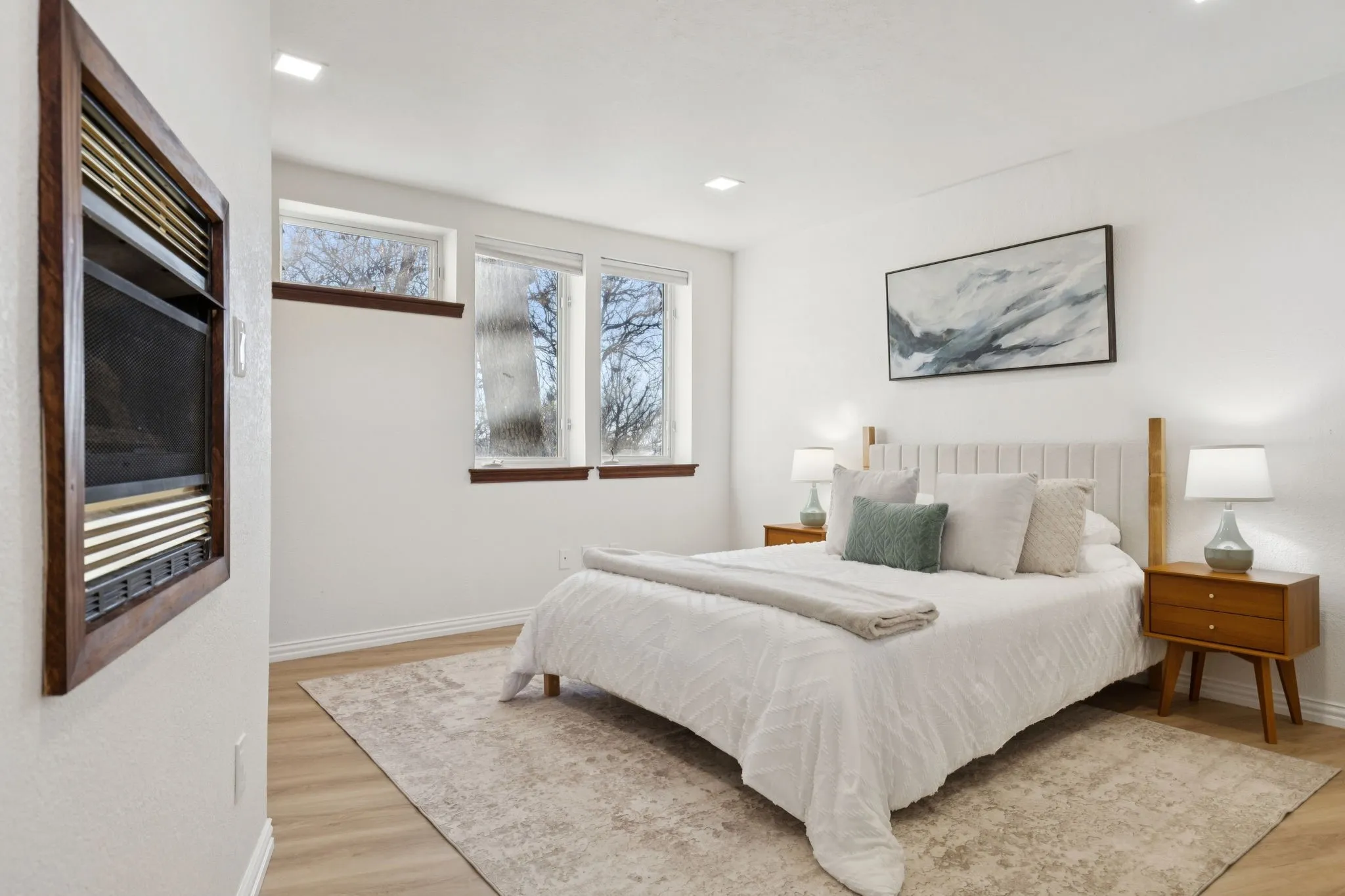 Bedroom with light wood finished floors
