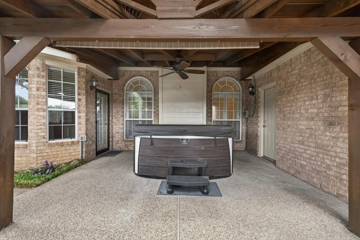Spacious outdoor area designed for relaxing, gathering, and enjoying warm Texas evenings.