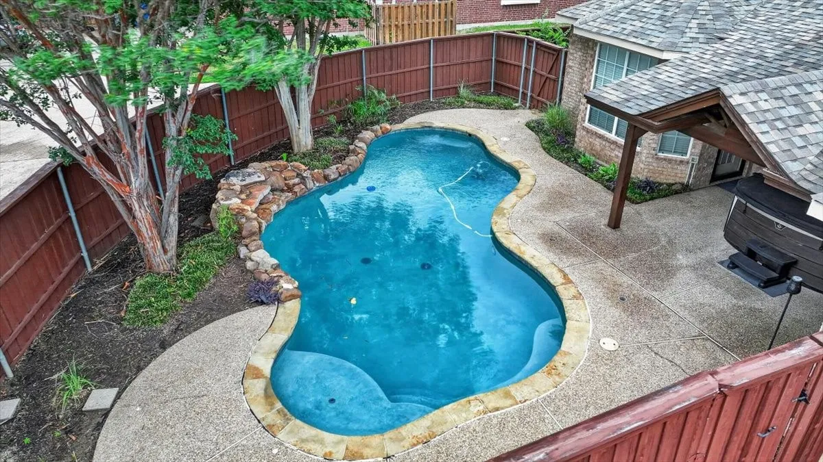 Resort-style backyard setting with private pool and spa for entertaining family and friends.