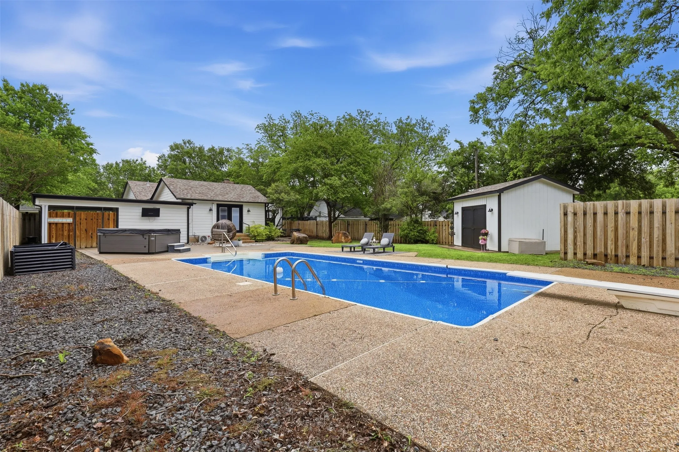 Newly lined pool.