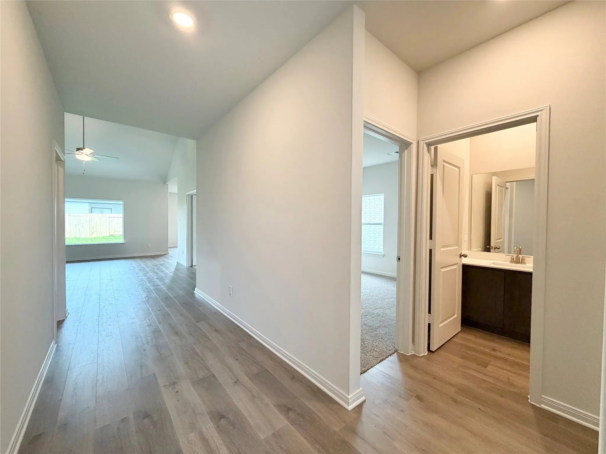 Front hallway and corridor to 2nd bedroom and full bathroom