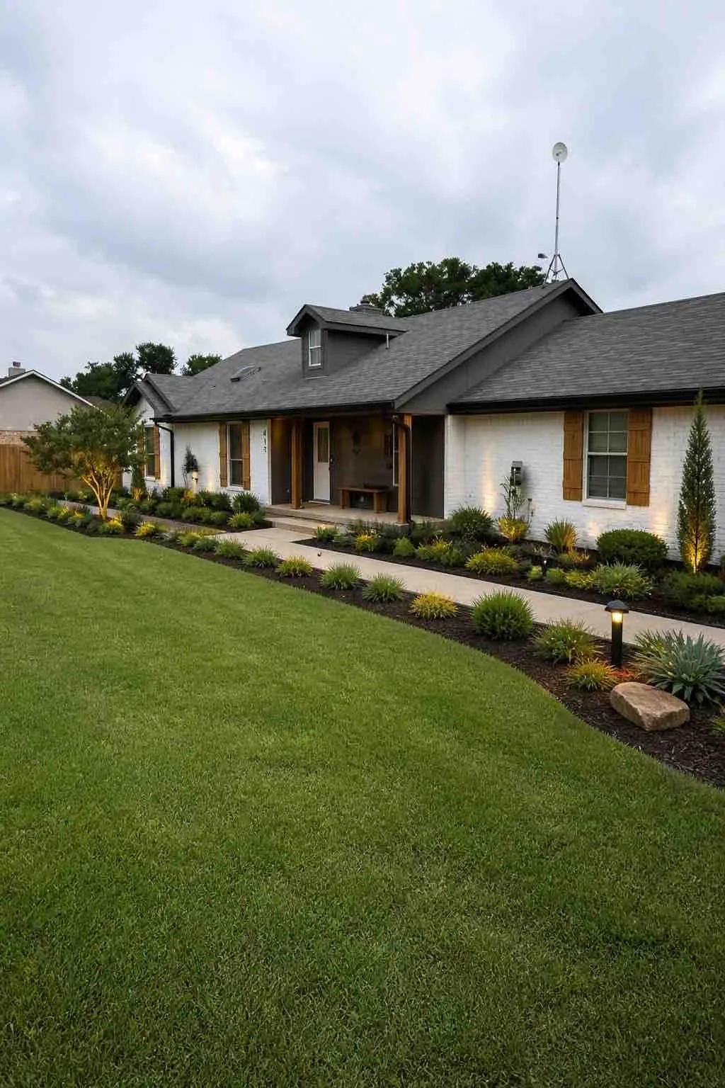 Virtually staged landscaping possibility.