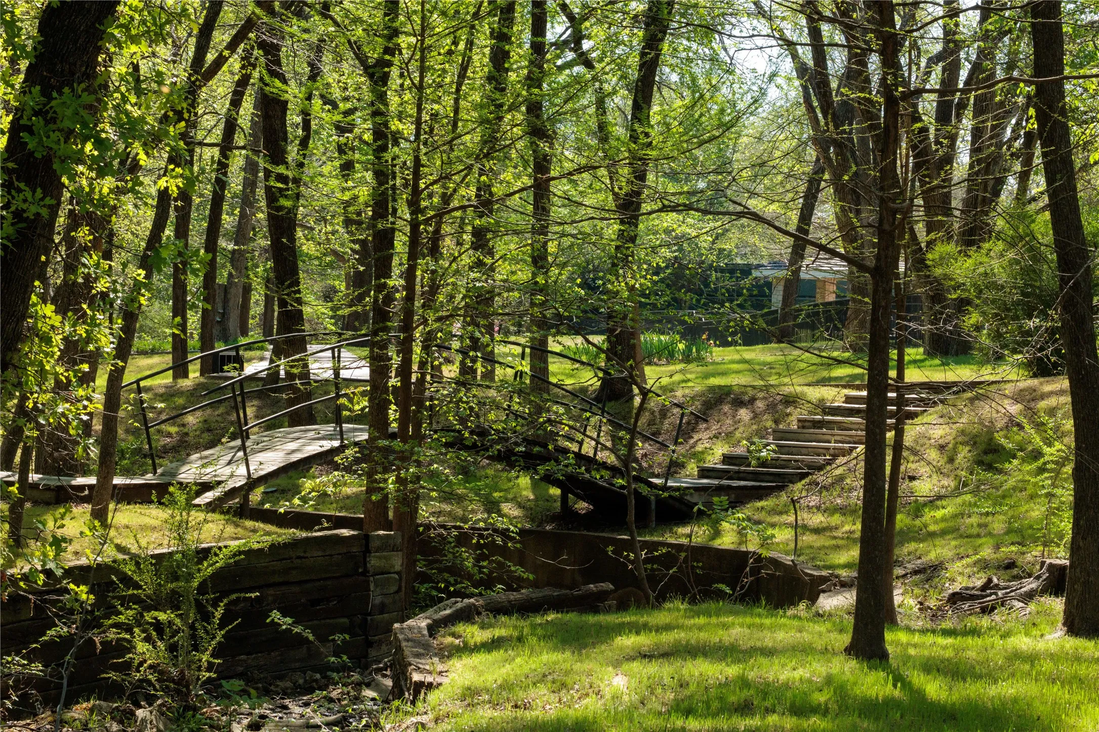 Paths meander throughout the property.