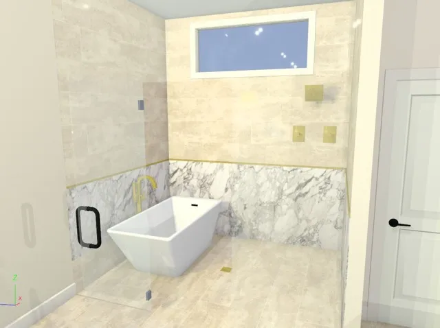 Rendering of proposed construction. Buyer to customize finish out.