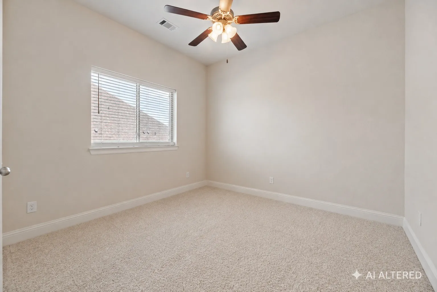 Bedroom - AI altered to show what it would look like with carpet