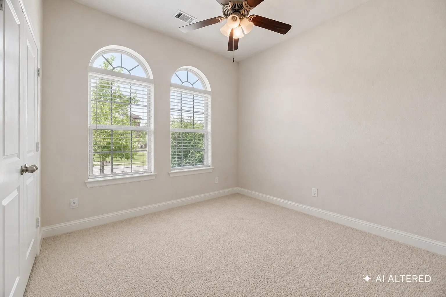 Bedroom - AI altered to show what it would look like with carpet