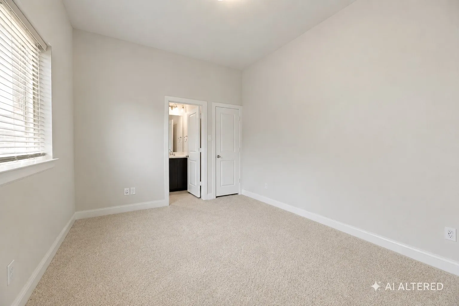 Bedroom -  AI altered to show what it would look like with carpet