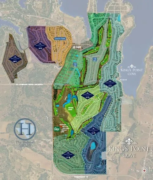 Property Site Plan. Illustrating the layout of the property, including various sections and amenities