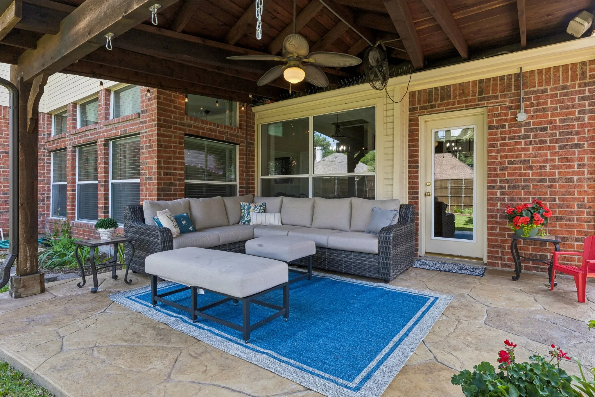 Enjoy outdoor living on the 17'x12' covered patio. The stained cedar patio cover has ceiling fan.