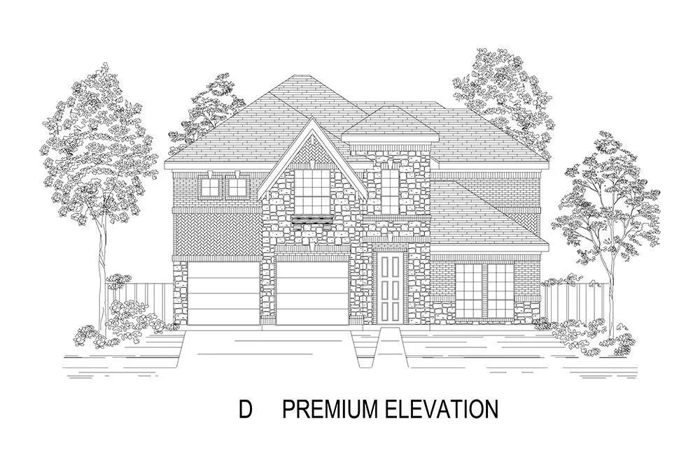 Architectural Drawing, Premium Elevation. Illustrating the property's exterior design and structural configuration