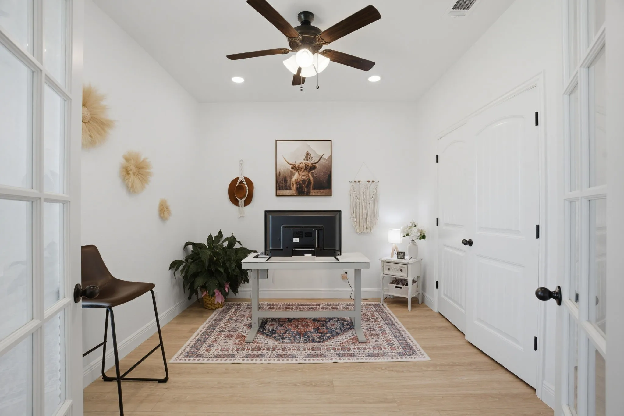 Bedroom 4 can also be used as a dedicated home office, extra living space, gameroom, home school, or kids playroom.  French doors for privacy.