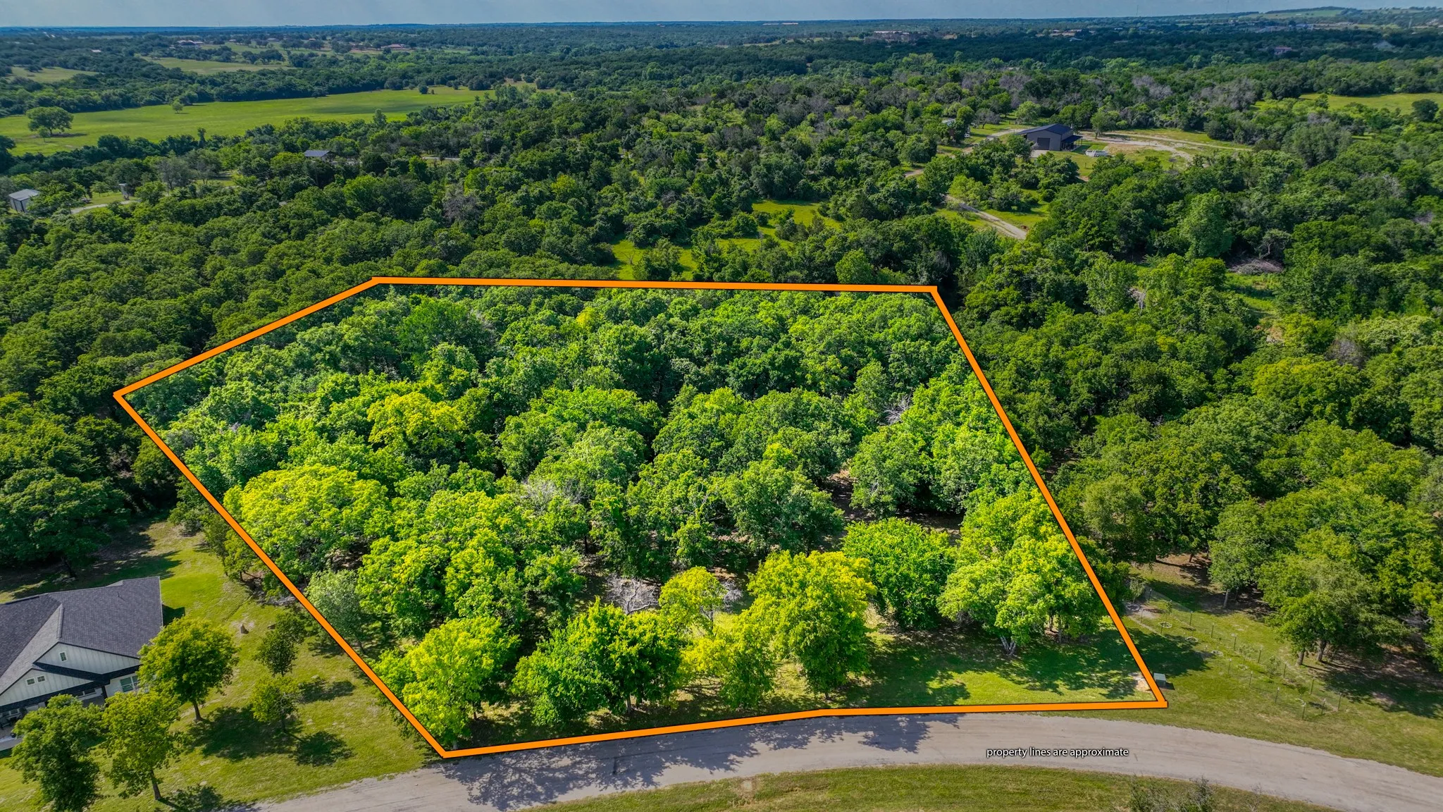 Approximate property lines.