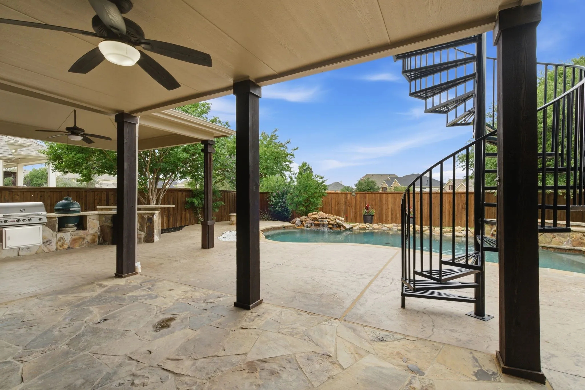Covered back patio.