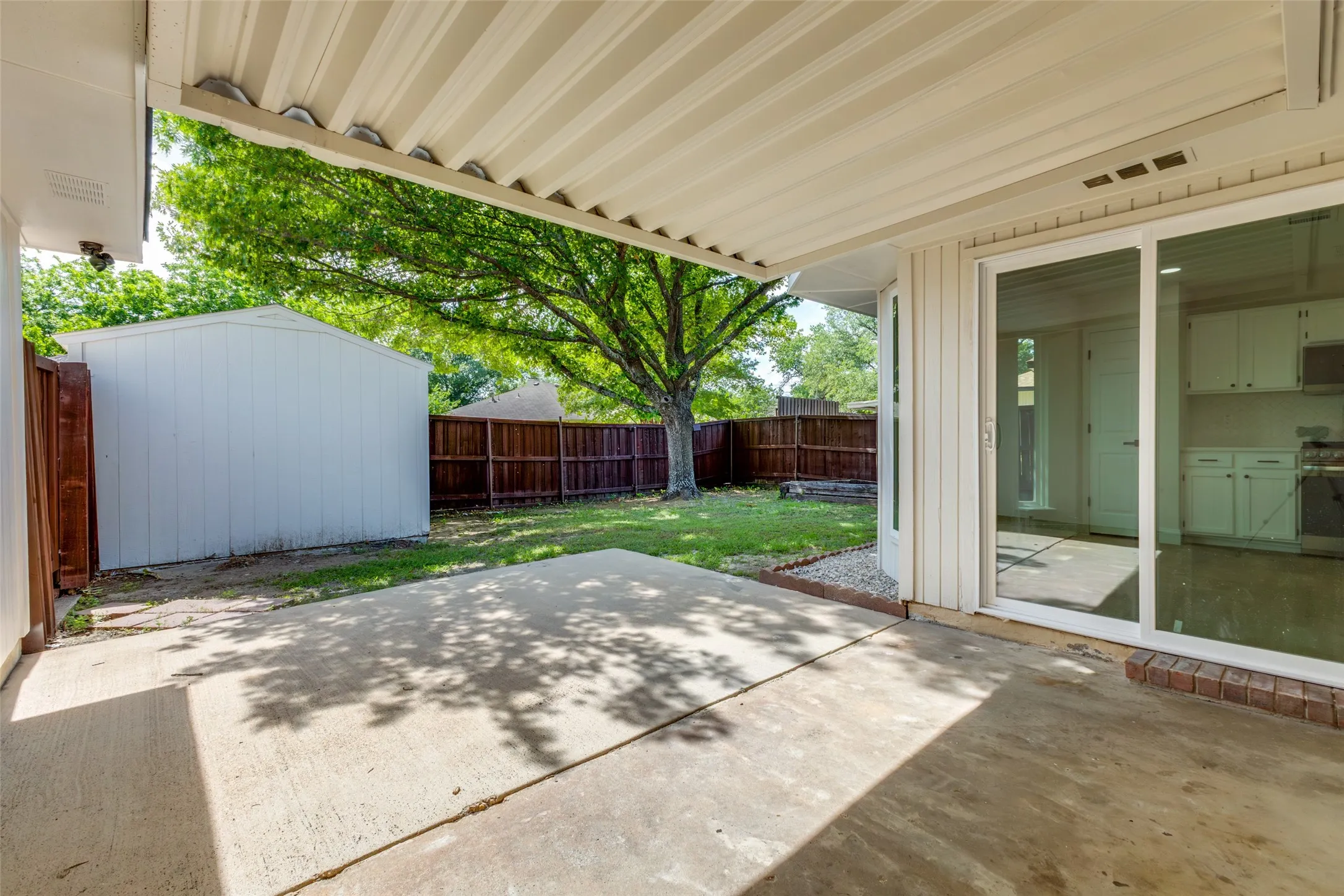 Covered patio with concrete slab