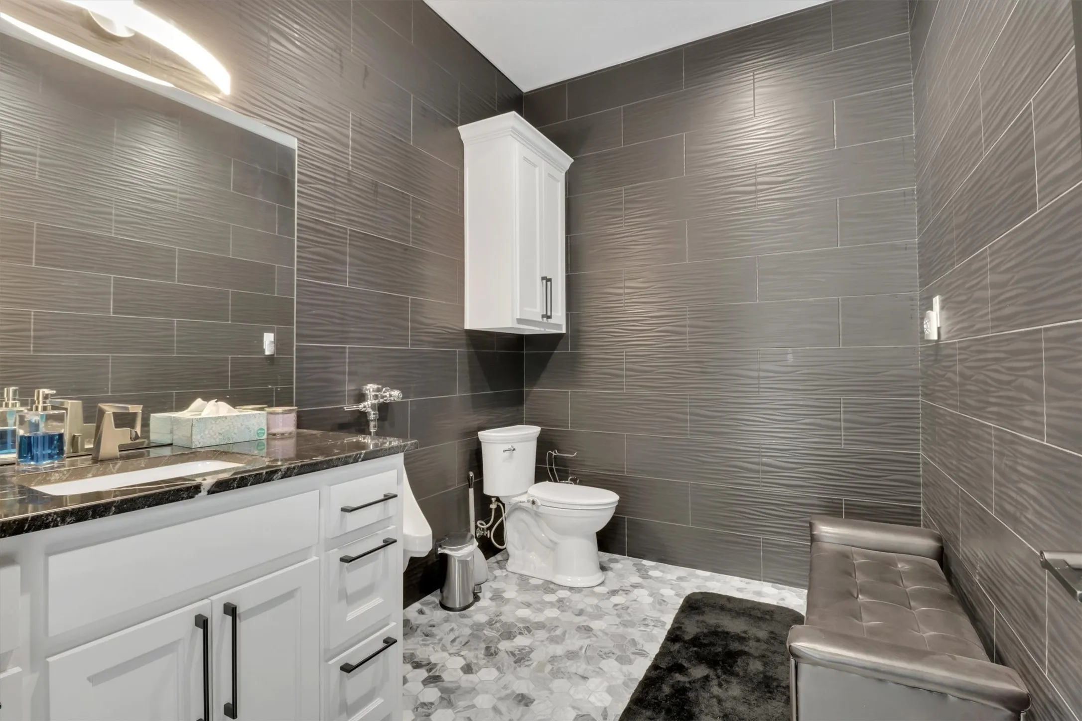 Half bath leading to outdoor living
