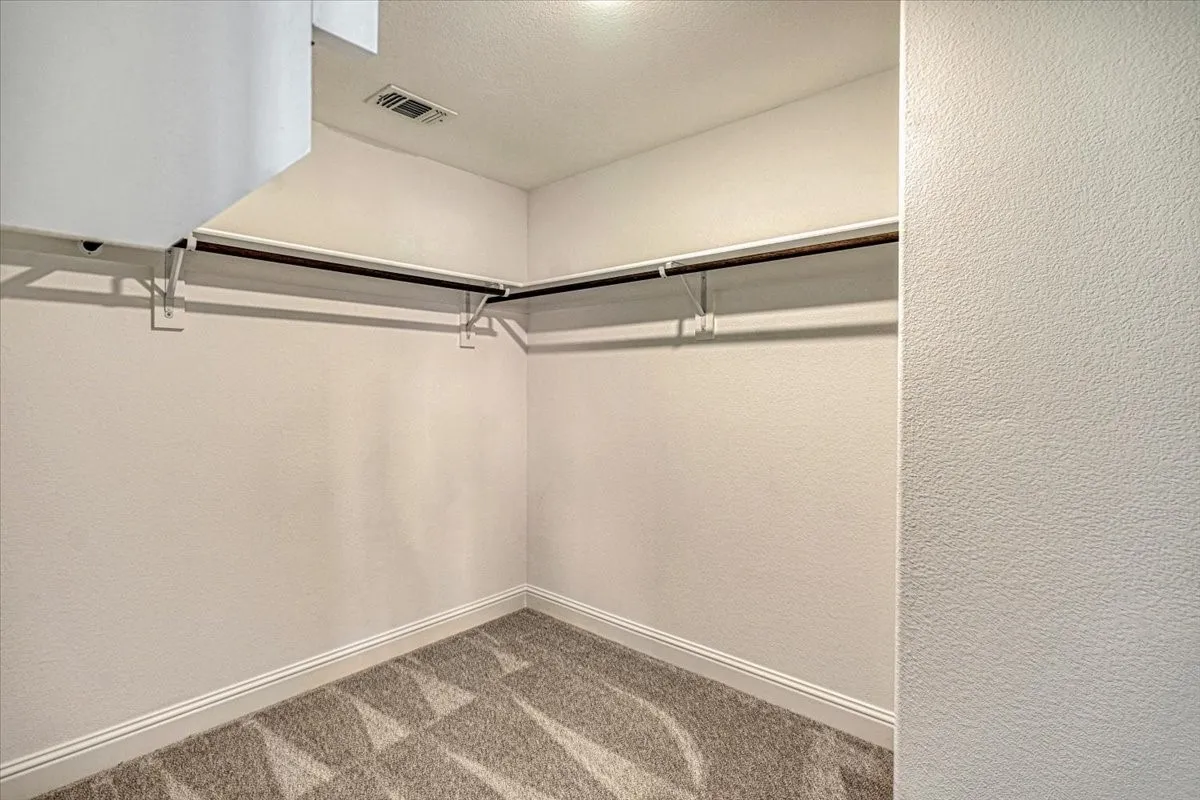 Walk in closet with carpet