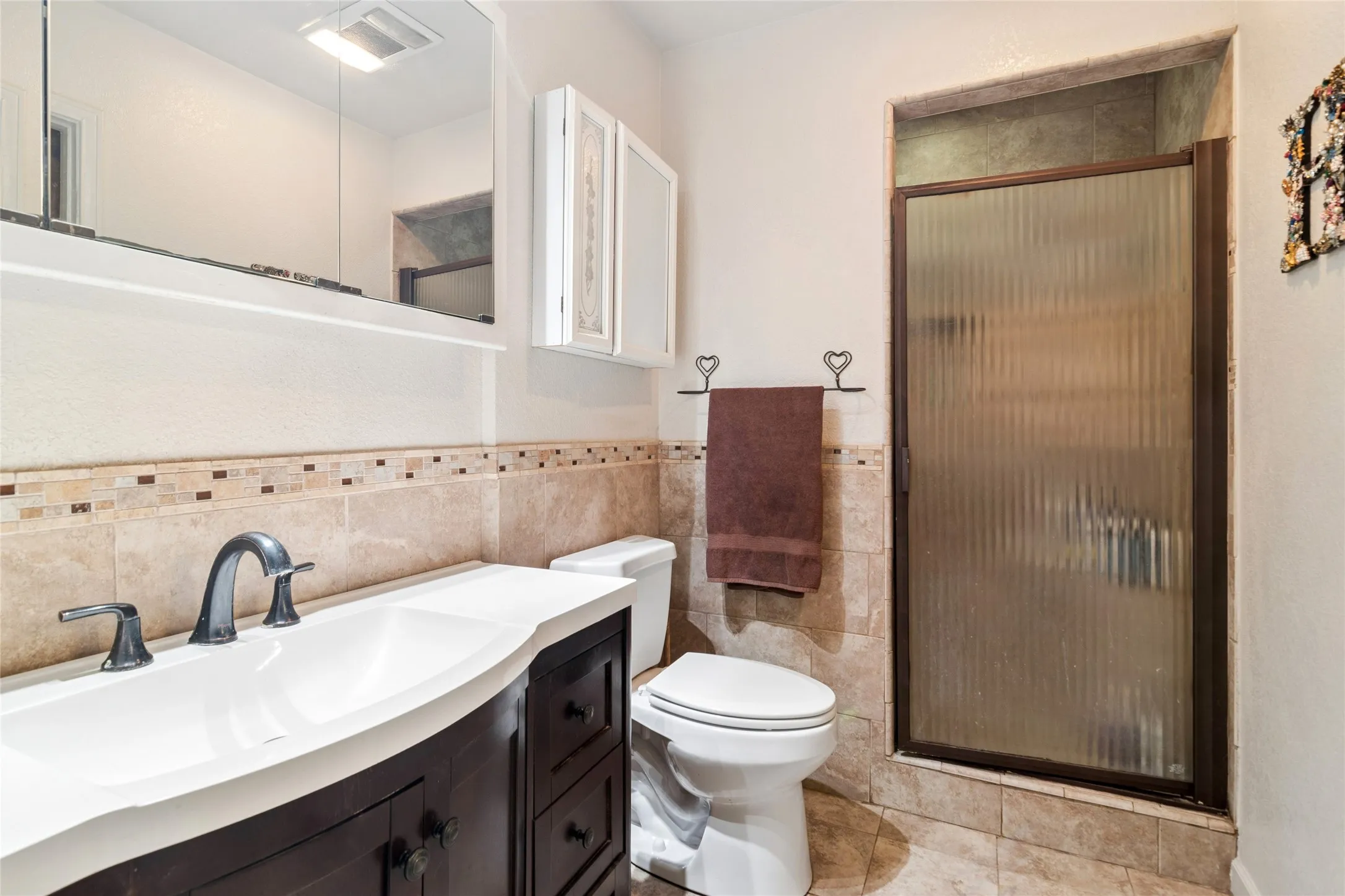 Primary bathroom with walk-in shower