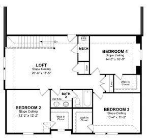 Beazer Homes Villages of Hurricane Creek Rainier Floorplan.
