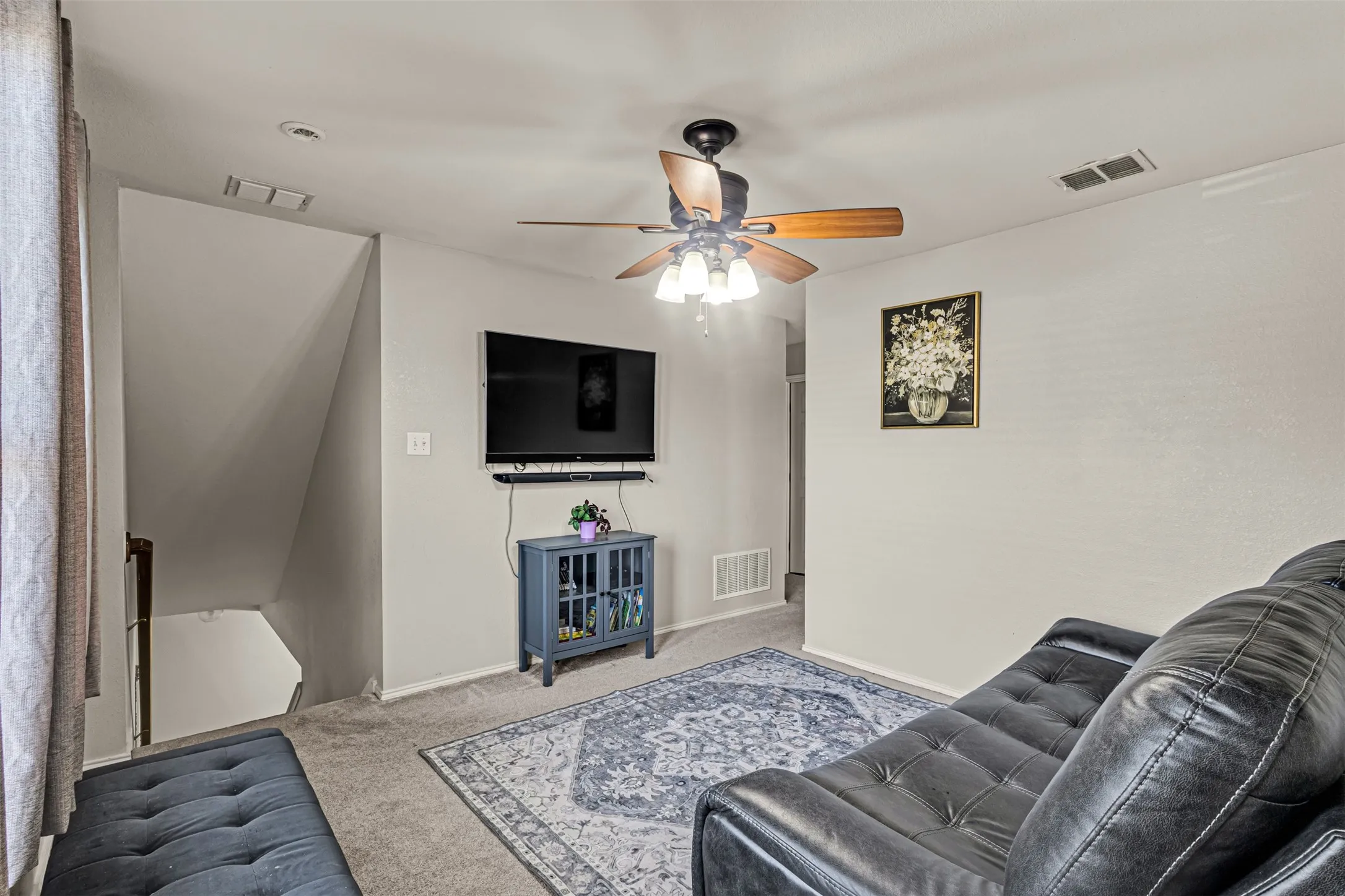 upstairs