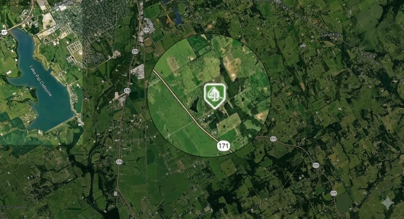 Satellite Map. Displaying the geographic location of the property and surrounding features