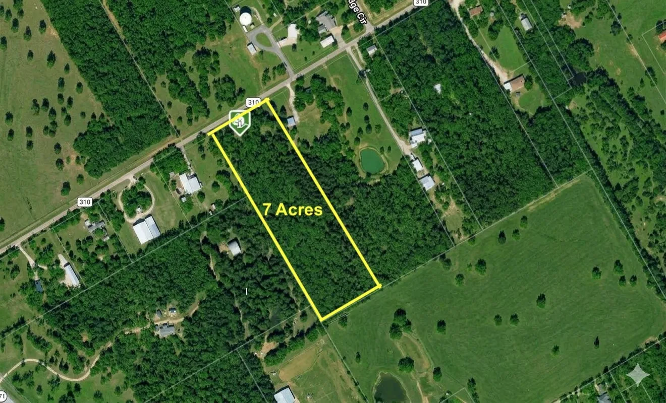 Aerial Map. Depicting the property boundary and 7-acre parcel size