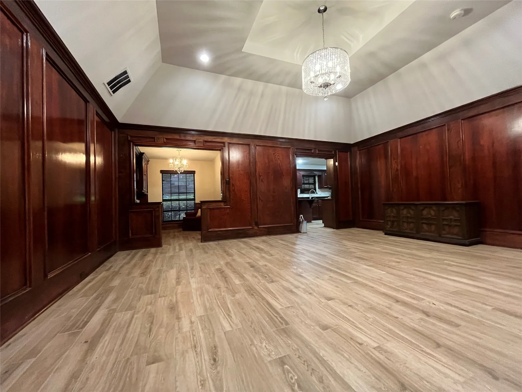 Oversized living room with library/office attached