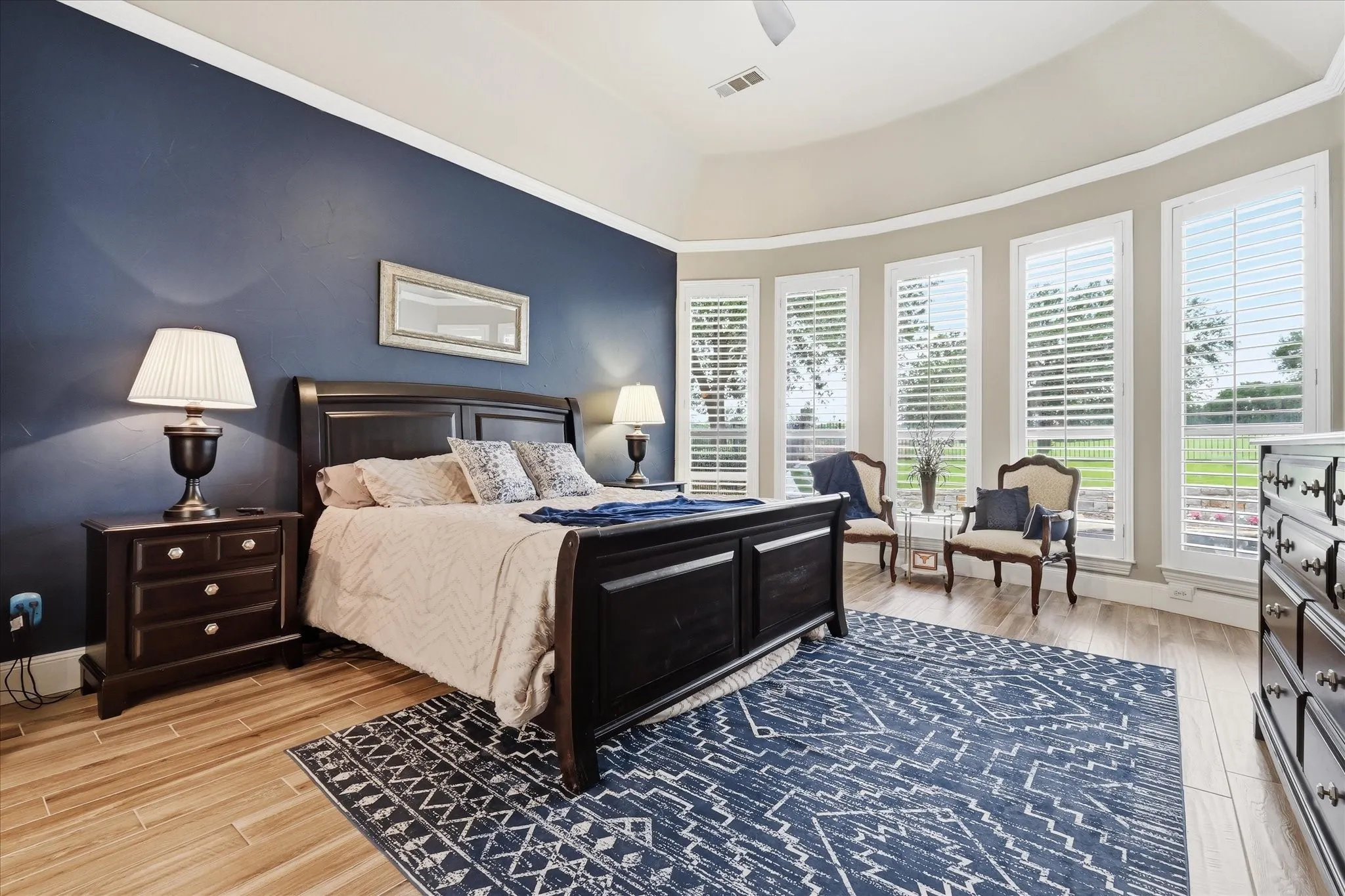 Wood-finish flooring throughout