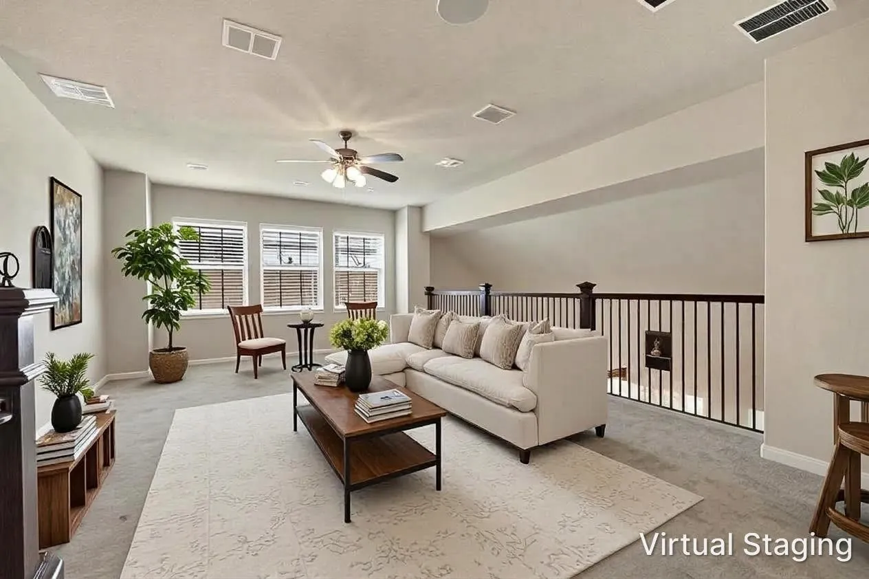 Upsairs loft can be second living room or game room.