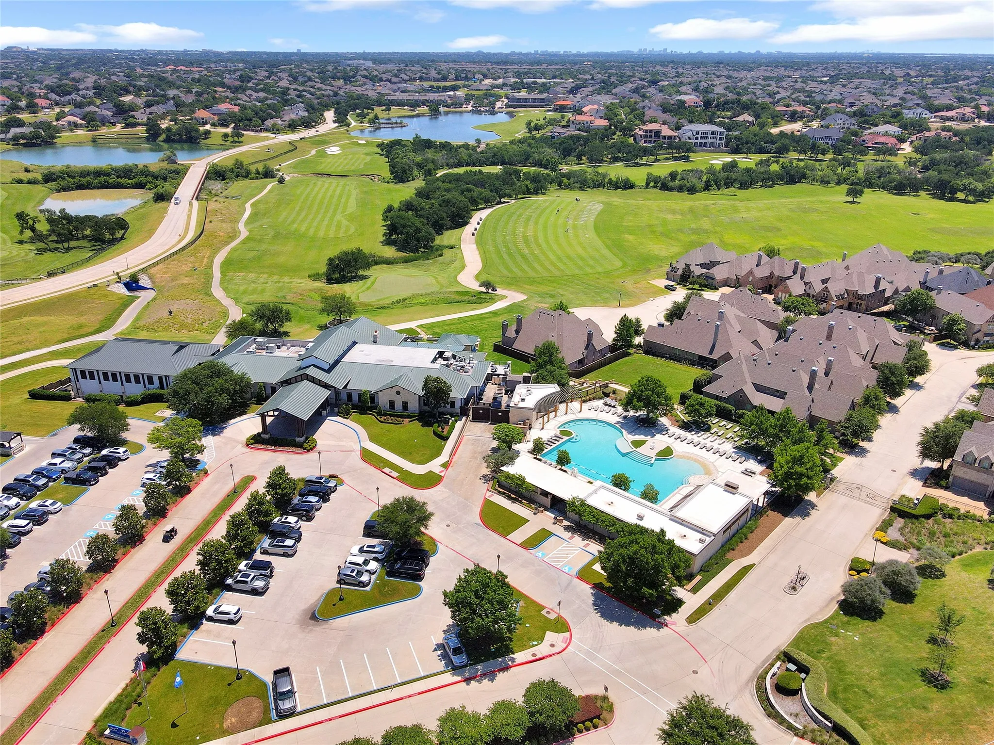 Aerial of the Lakes of Castle Hills Golf and Tennis club just down the street.