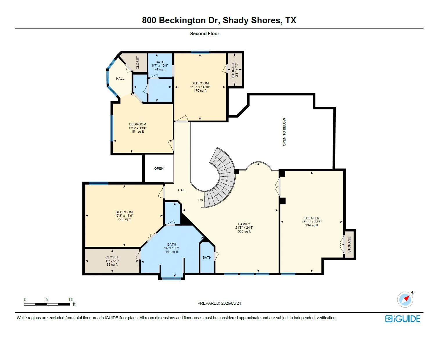 Floor plan of the Upstairs