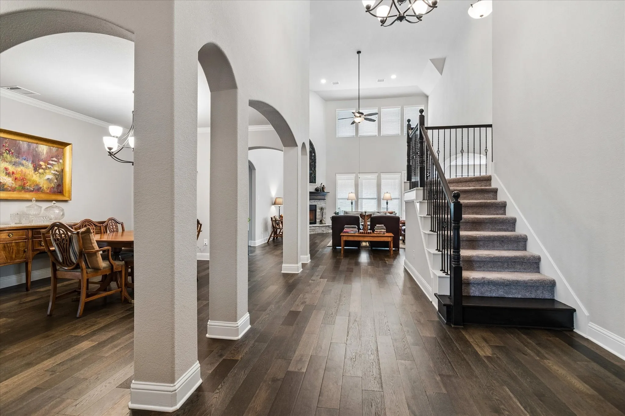 Wood-finish flooring throughout the main level