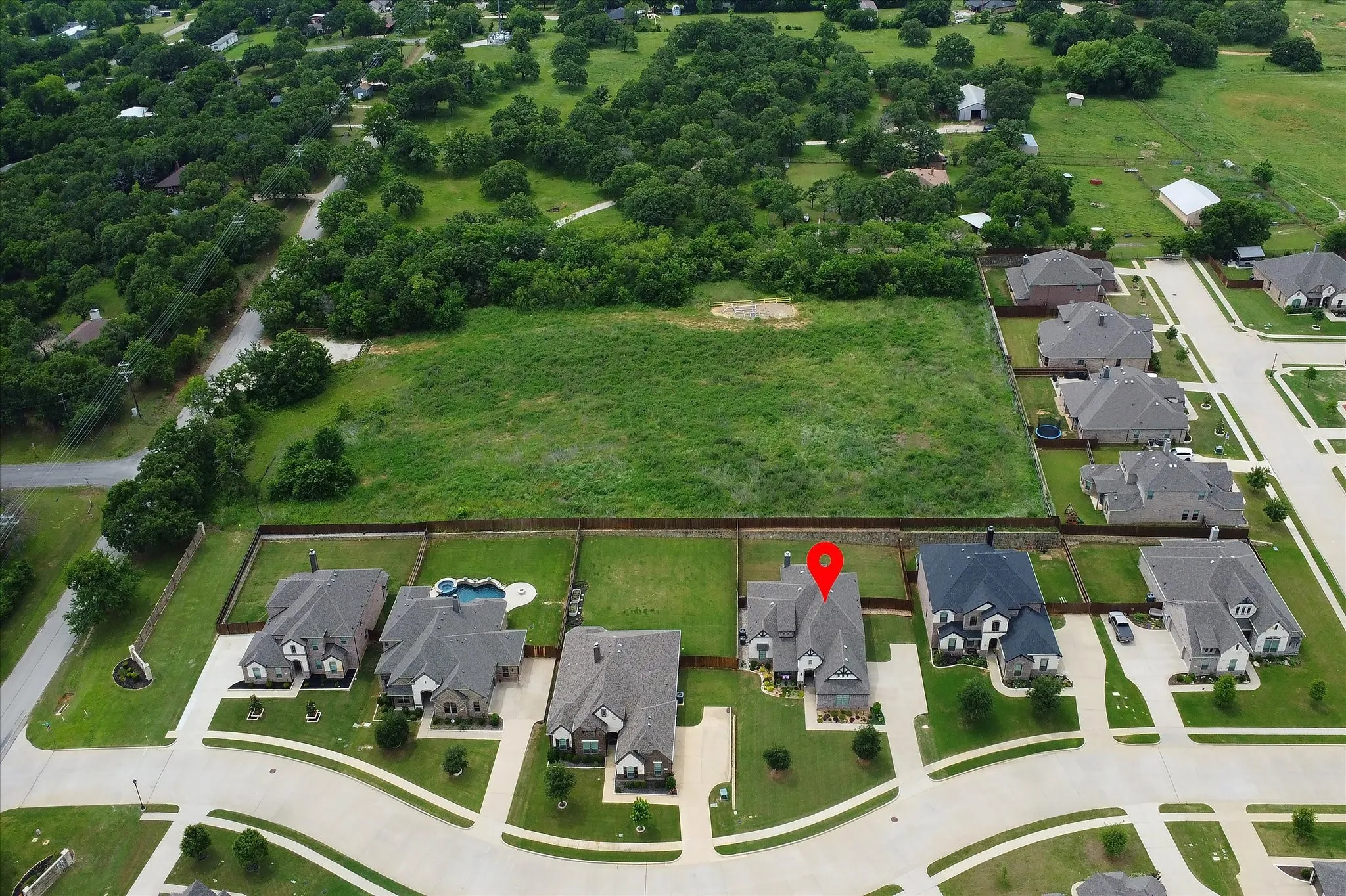 Aerial view of the property