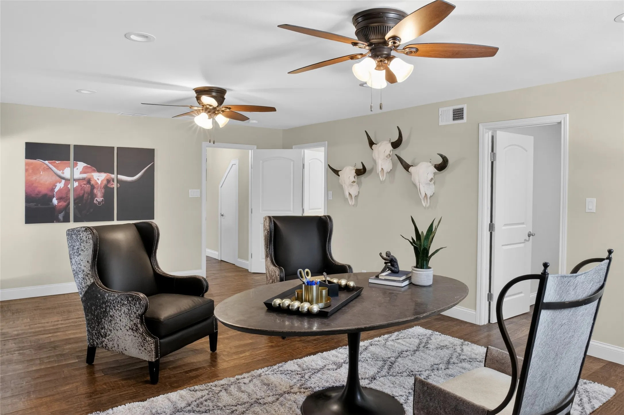 Again, this room is staged as an office, but it has various purposes and can be labeled as a flex room