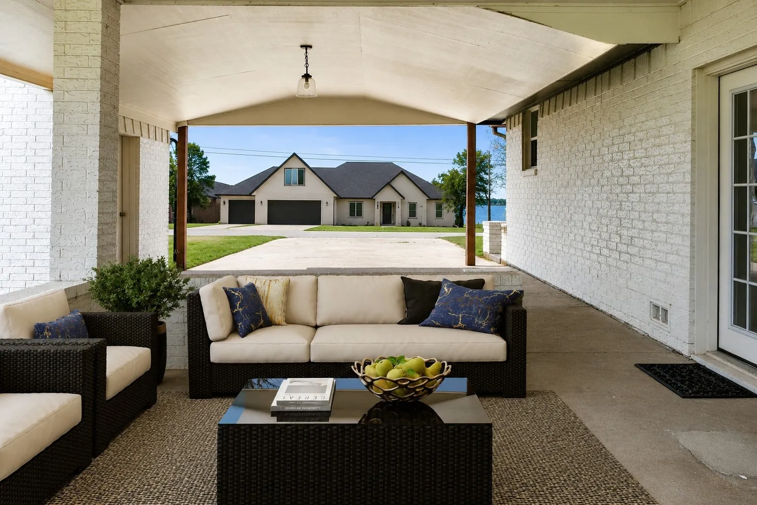 Outdoor living space with room to lounge, dine, and entertain