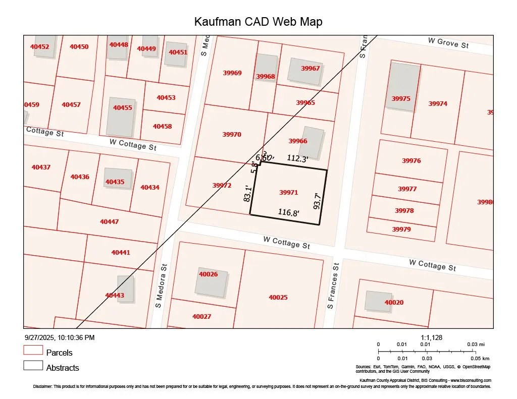 Map of parcels