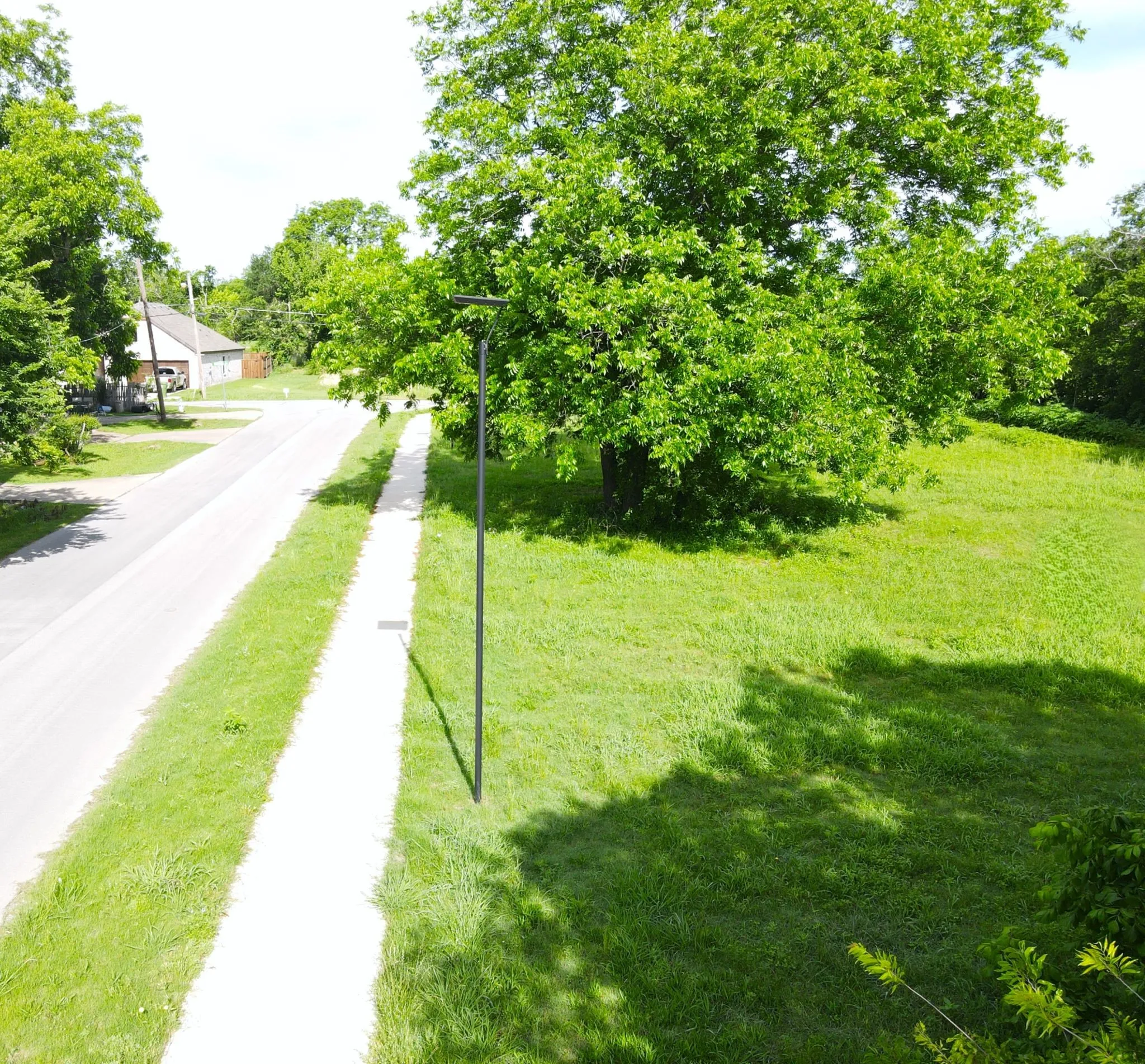 View of asphalt street with view of scattered trees