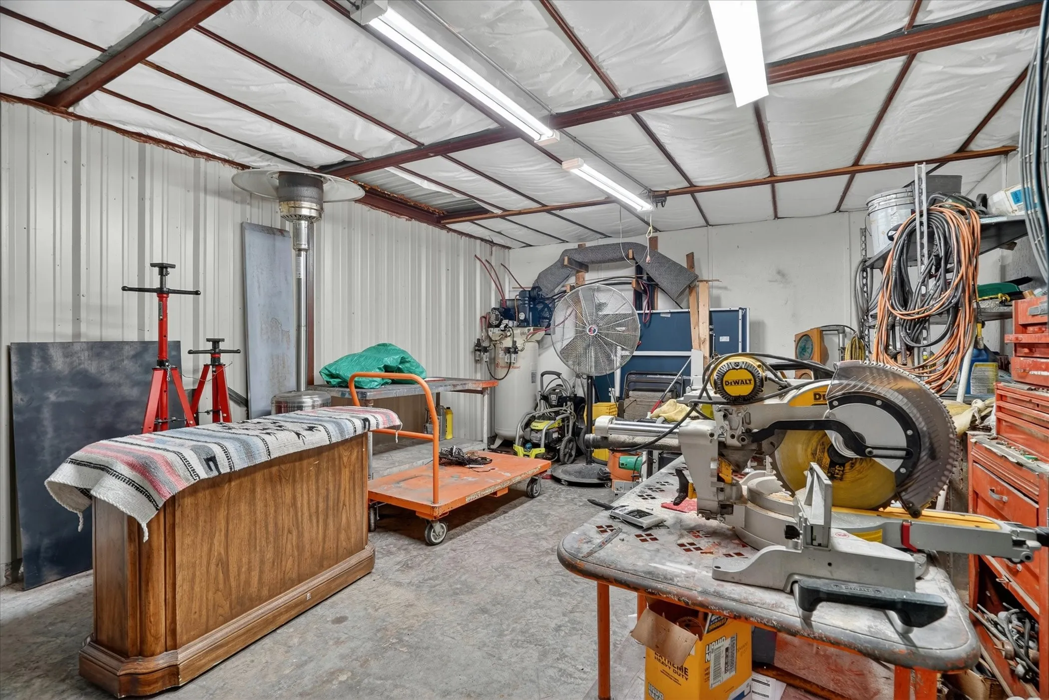 Separate area at back of workshop.