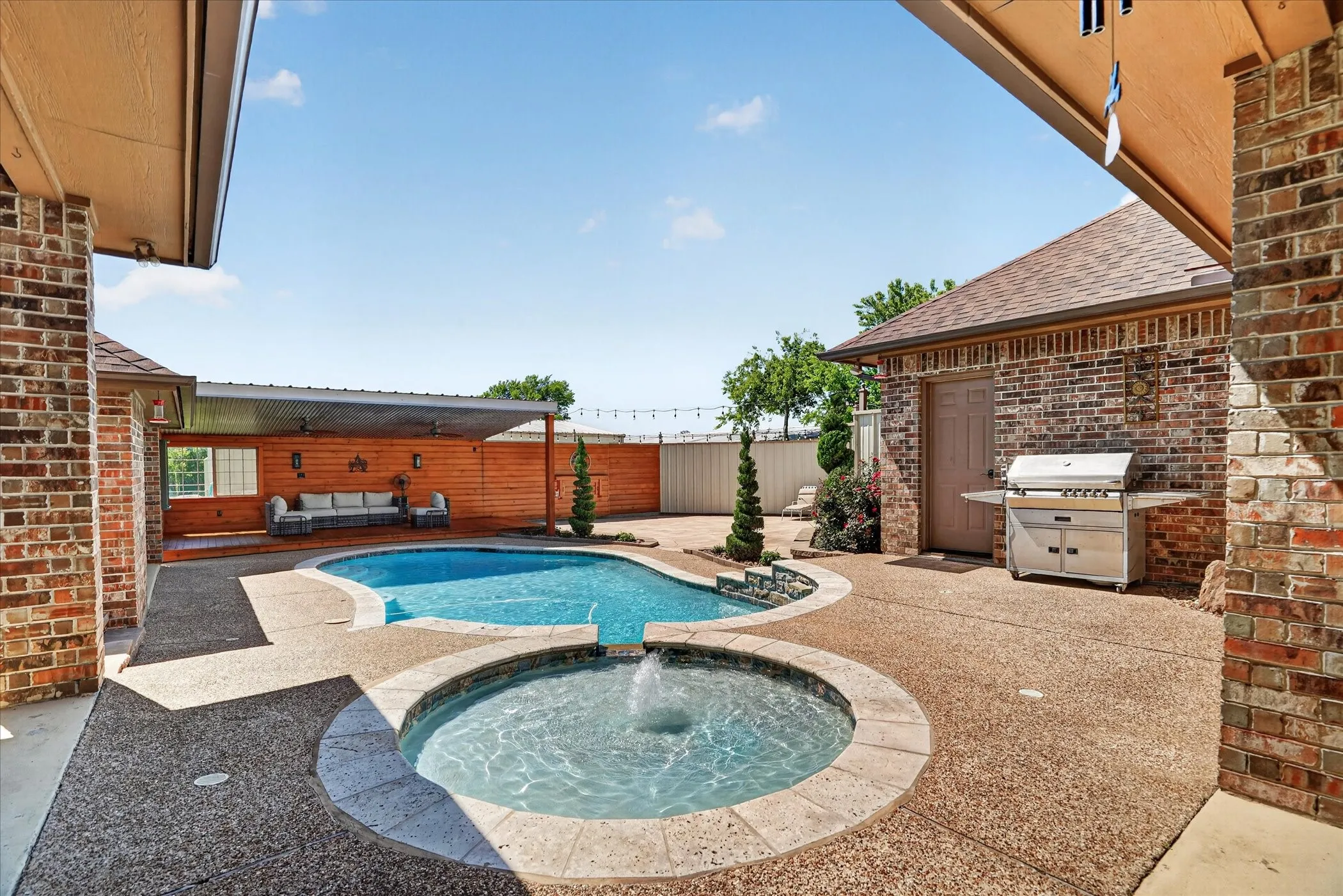 Resort style pool and spa