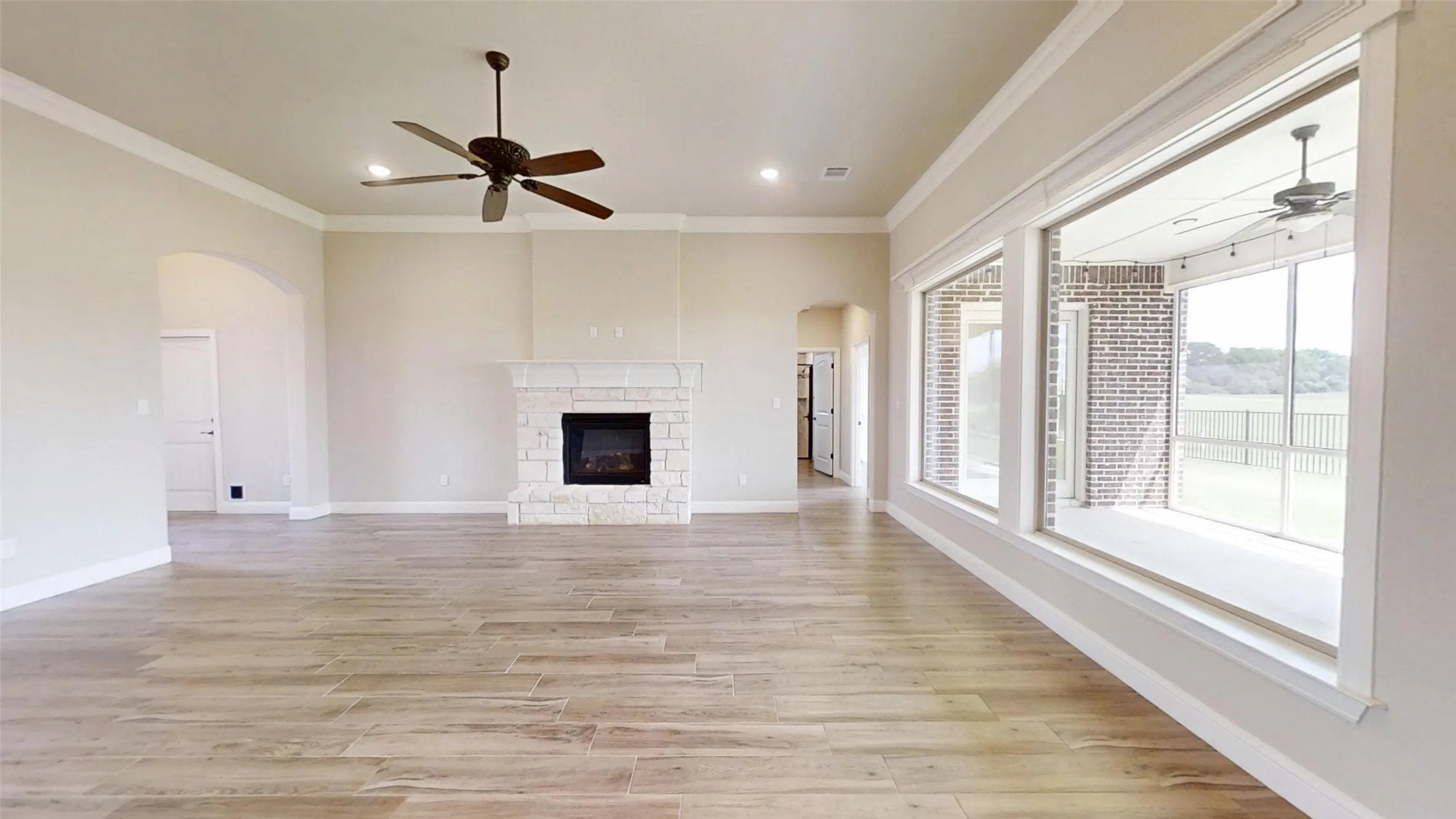 Living room with gas fireplace