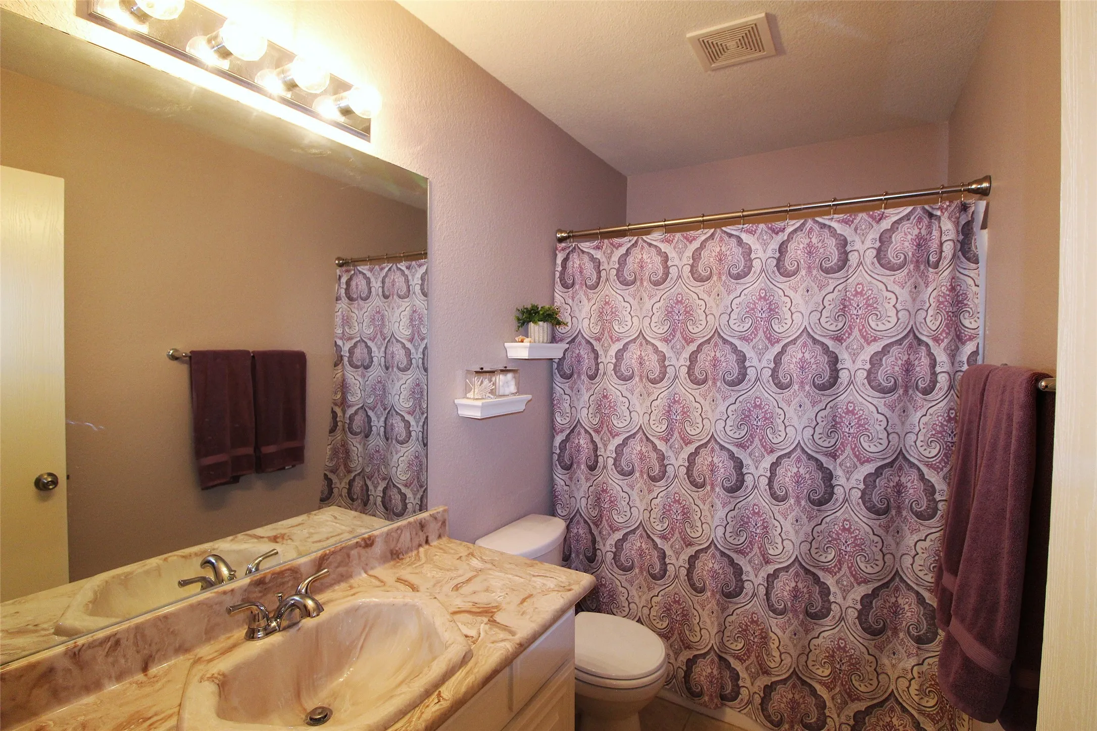 2nd Bathroom has a tub and shower.