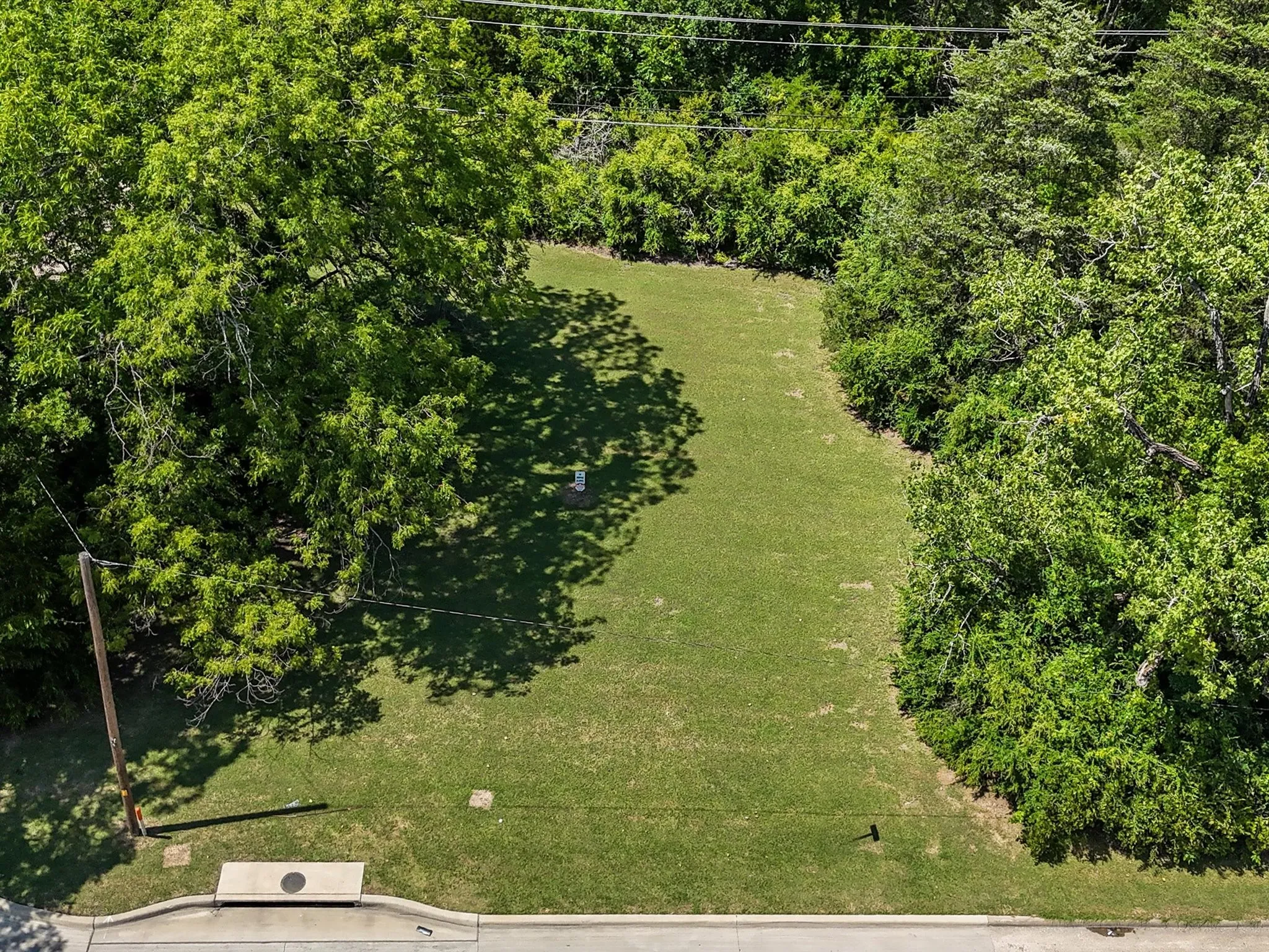 Grassed lot featuring mature tree lines and street frontage