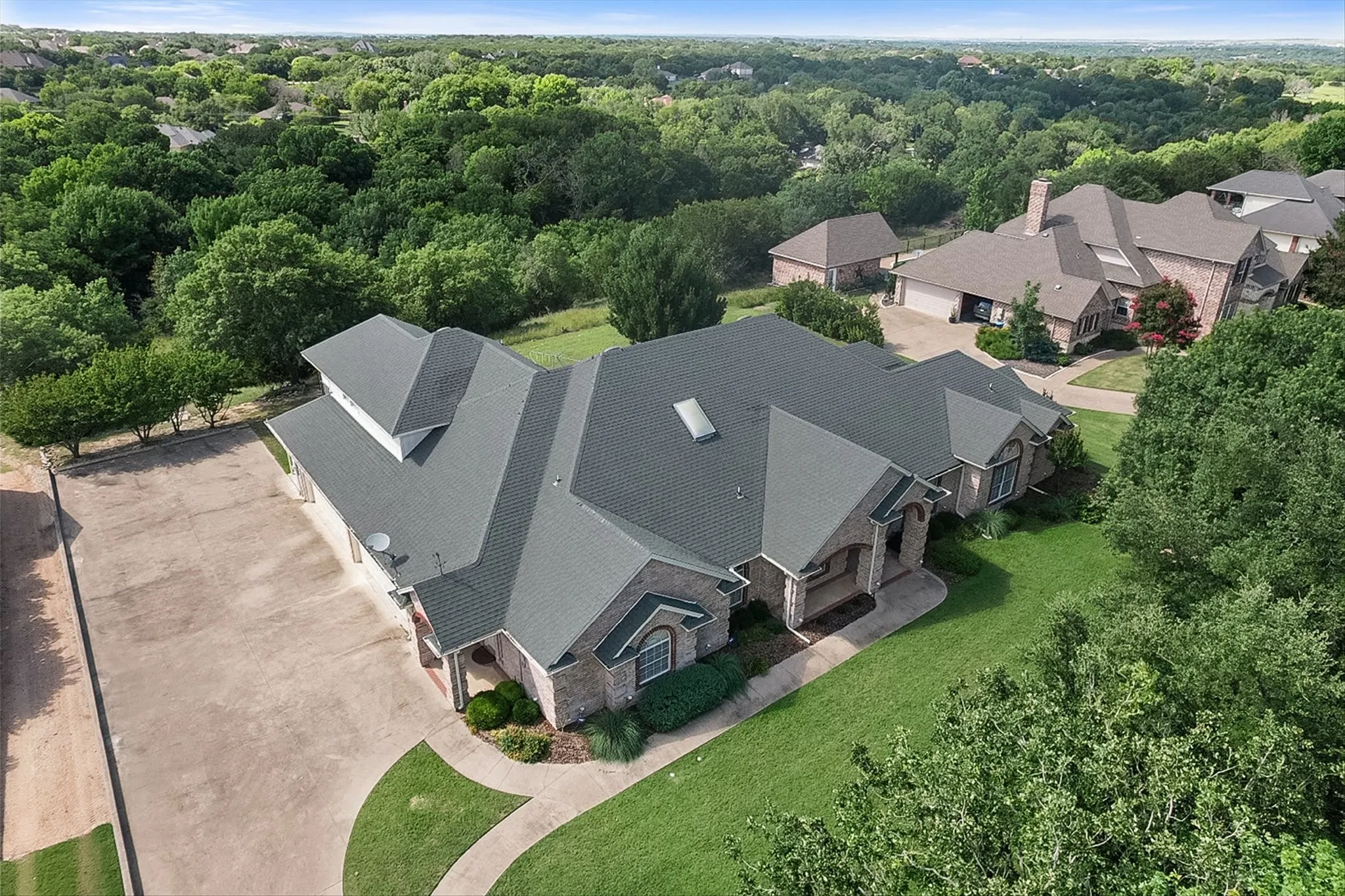 4 car garage with extra parking.