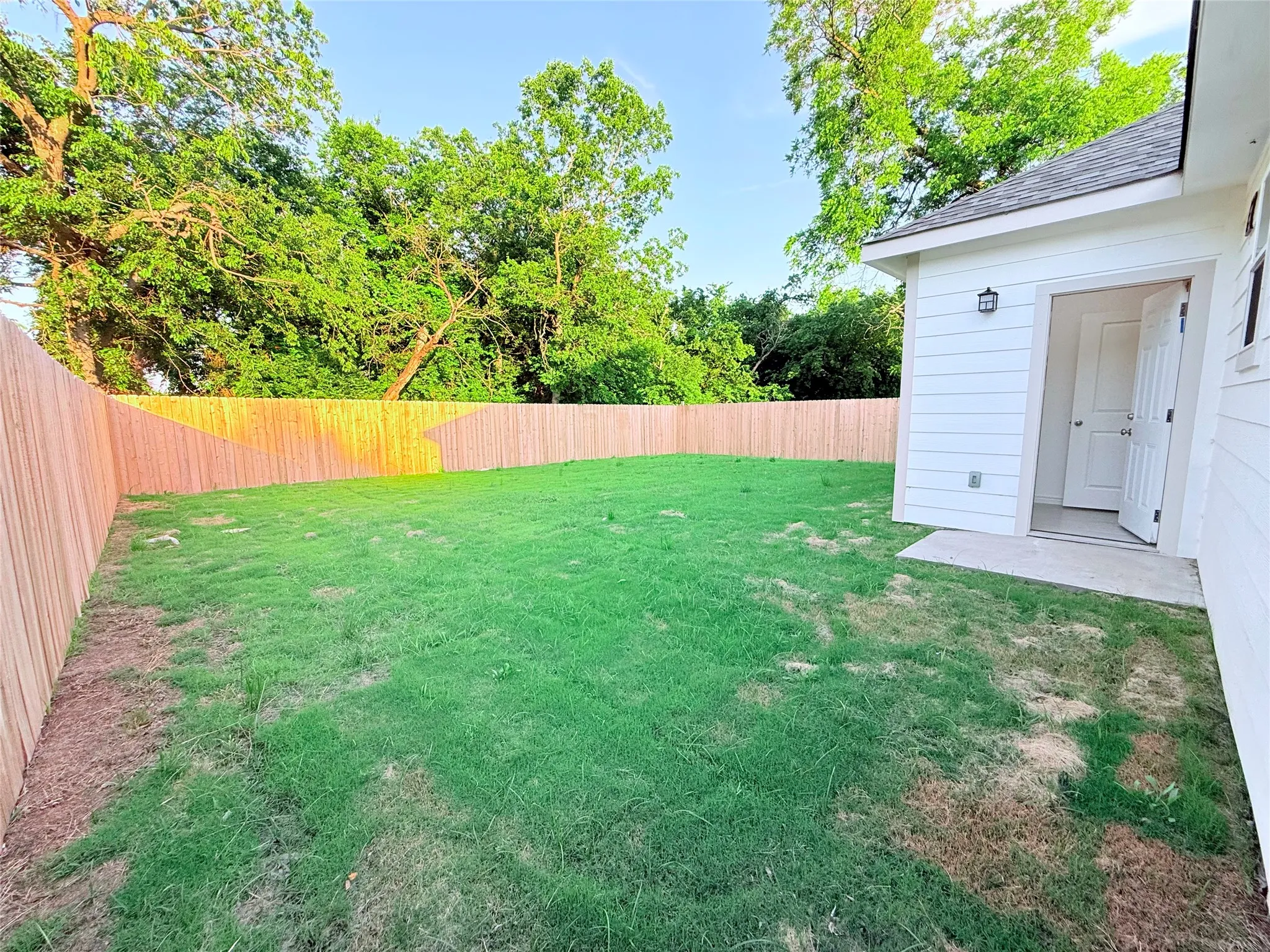 back yard with privacy fence