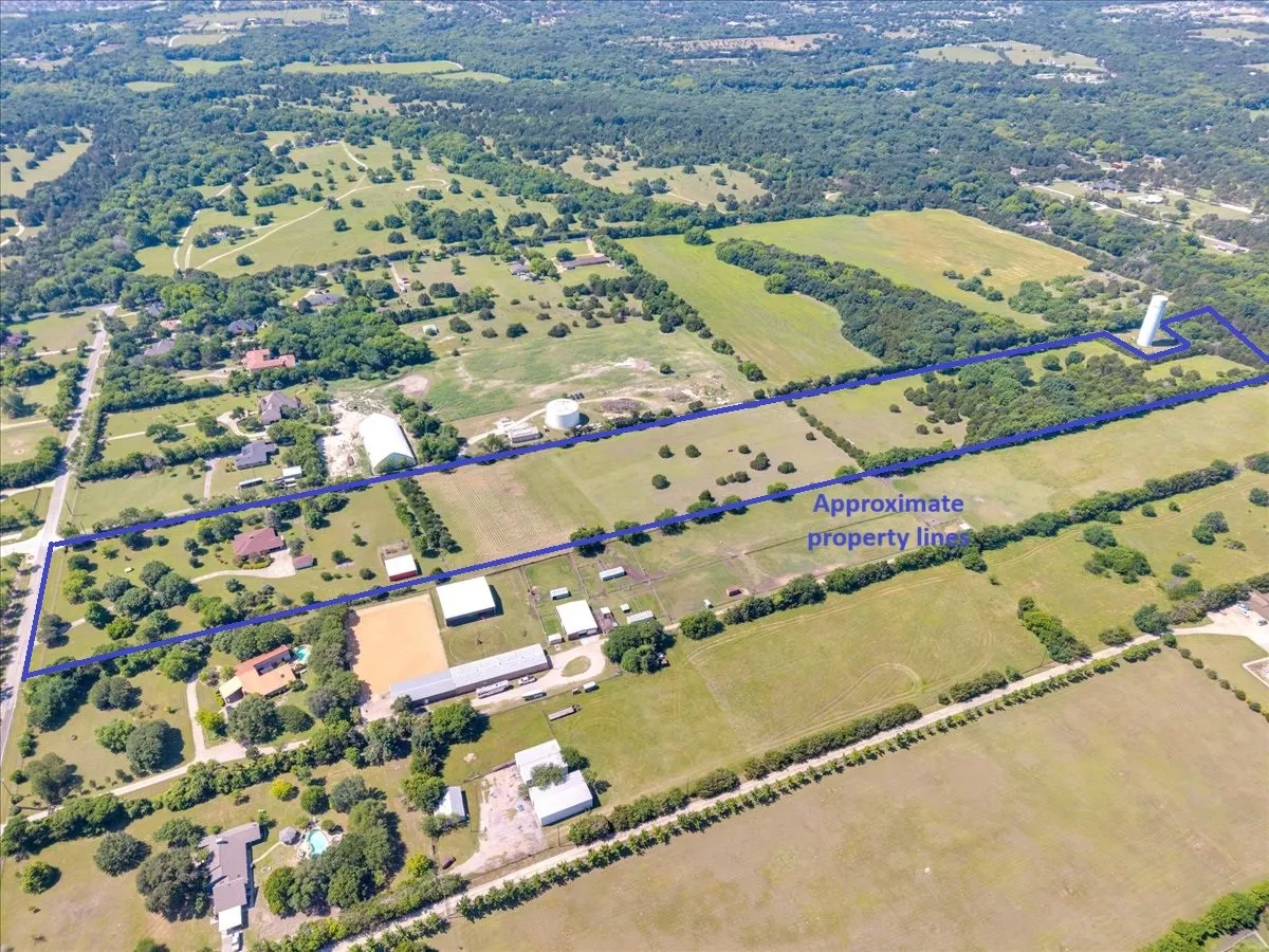 Aerial side view of the amazing 18-acre property.
