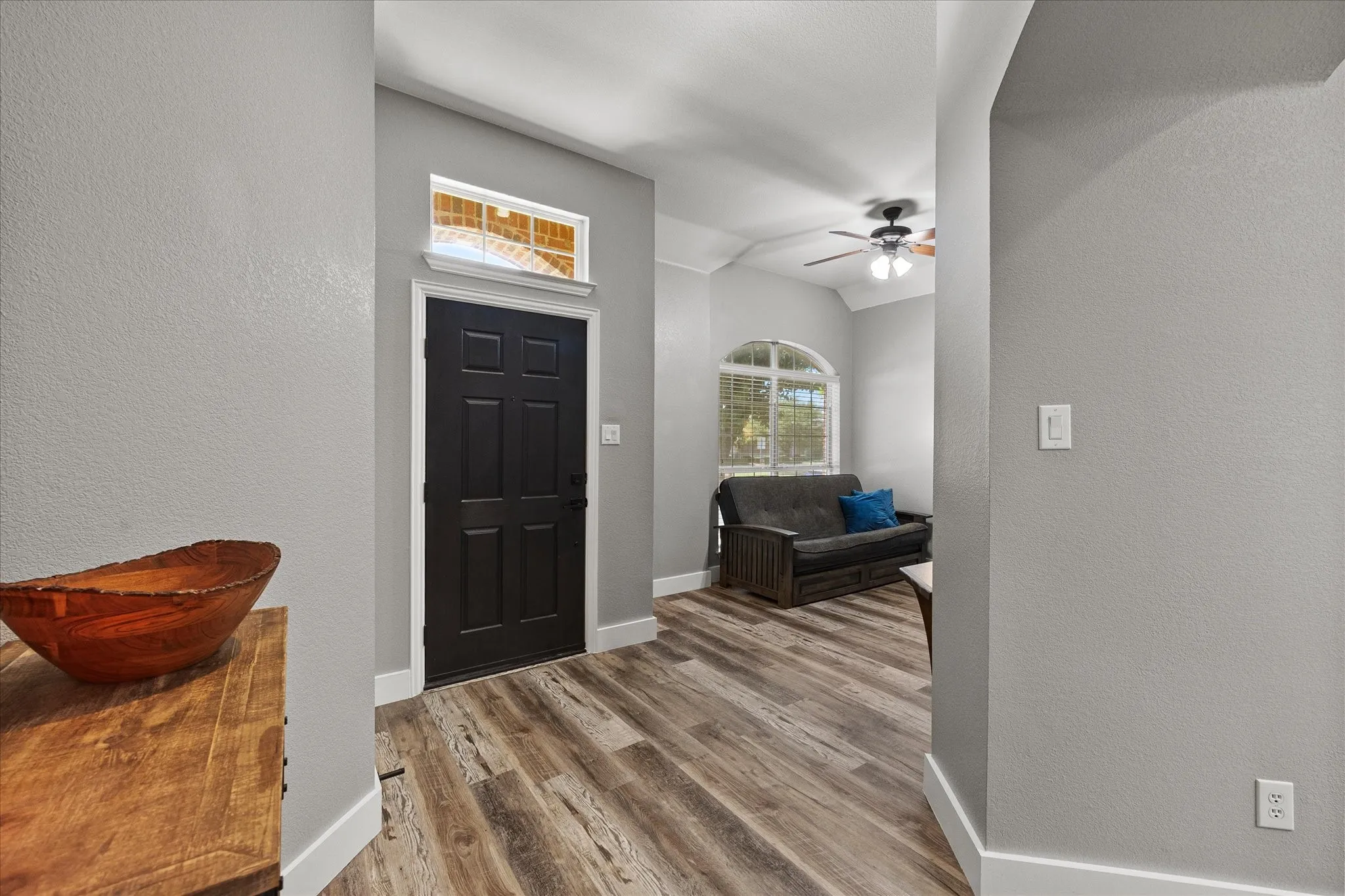 This move-in ready home has been recently updated throughout with luxury vinyl plank flooring, neutral paint, door hardware, baseboards and rocker light switches.