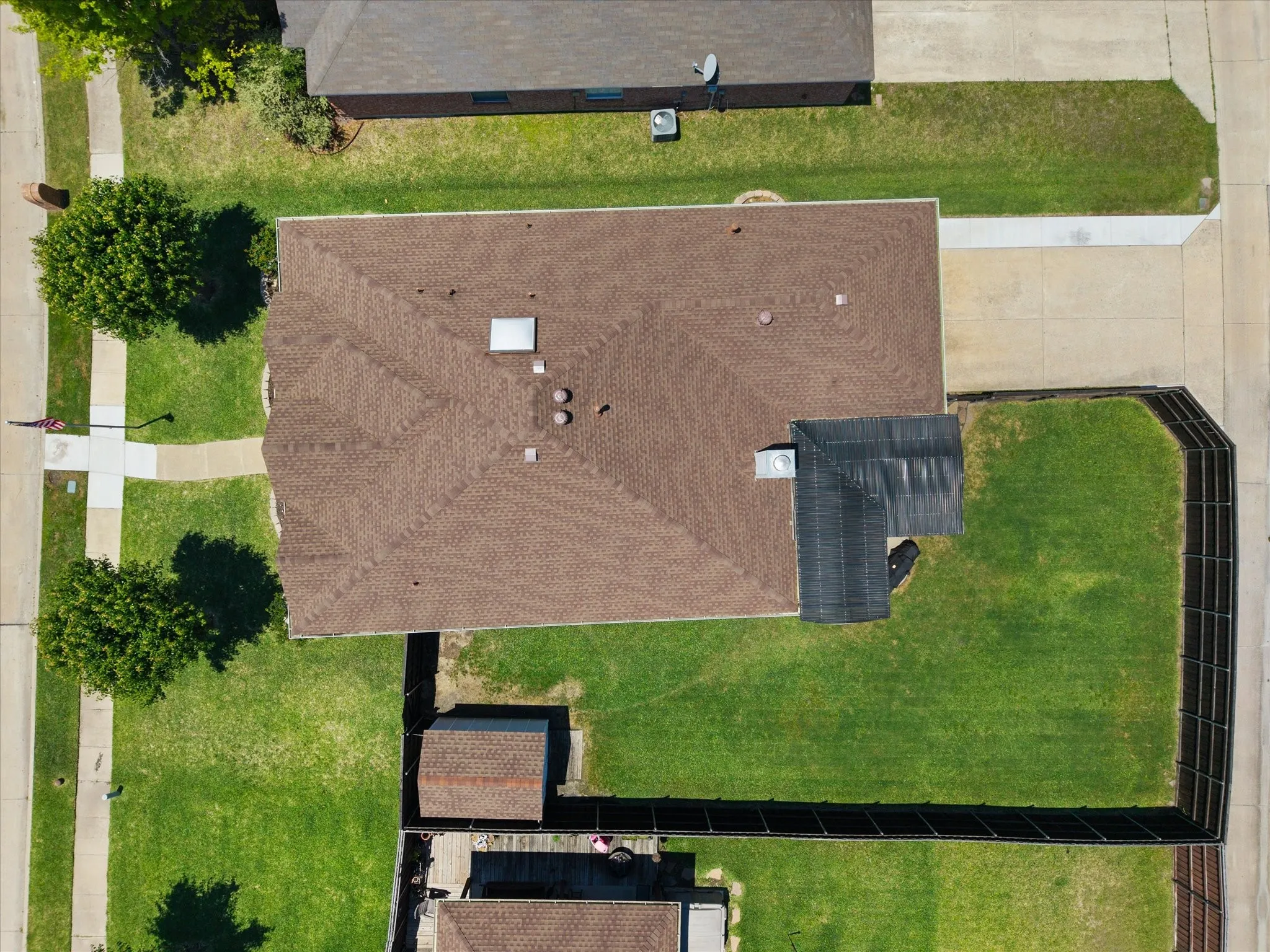 Overhead aerial view.