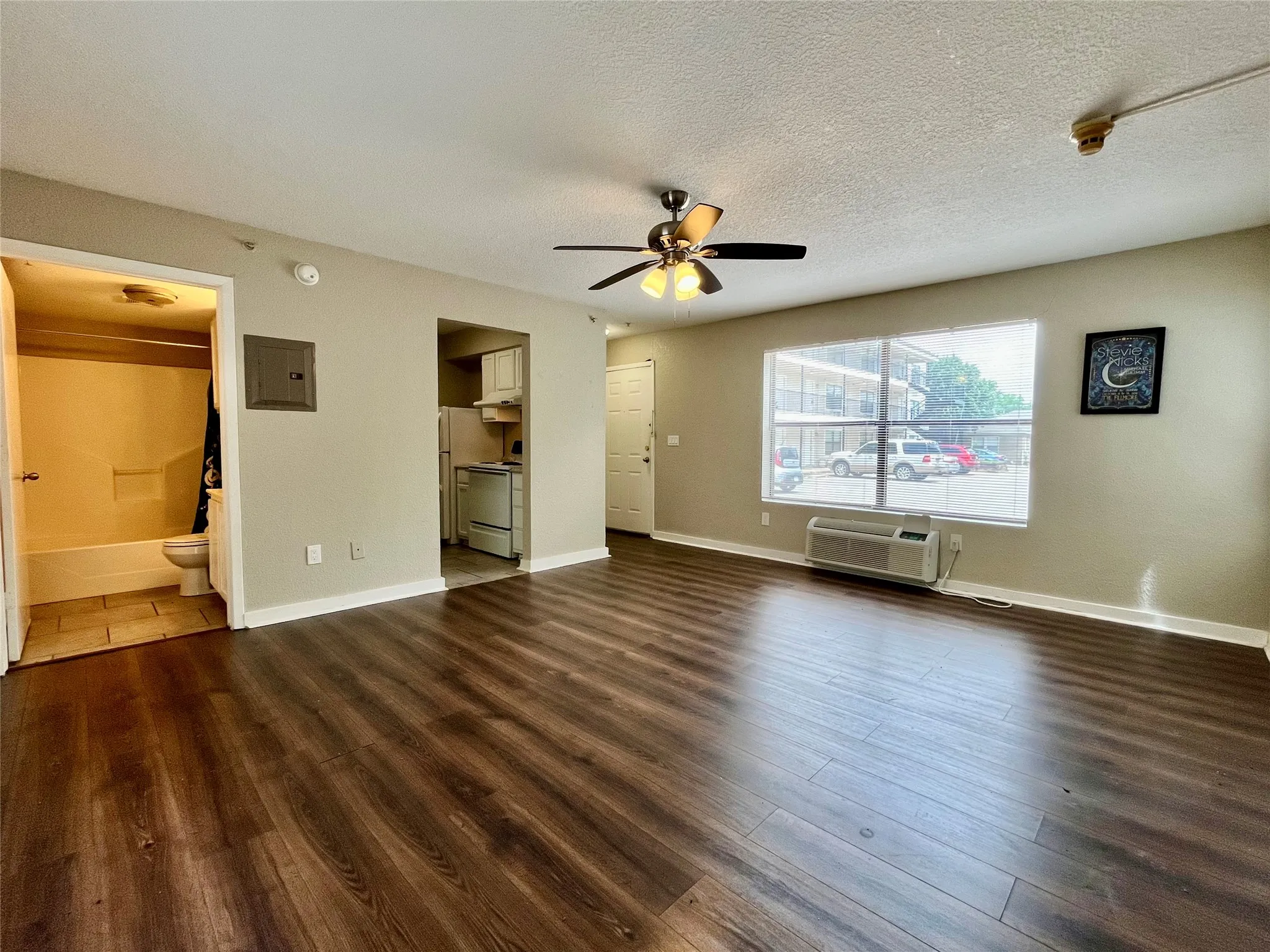 Here is the living room. Notice the lovely flooring.