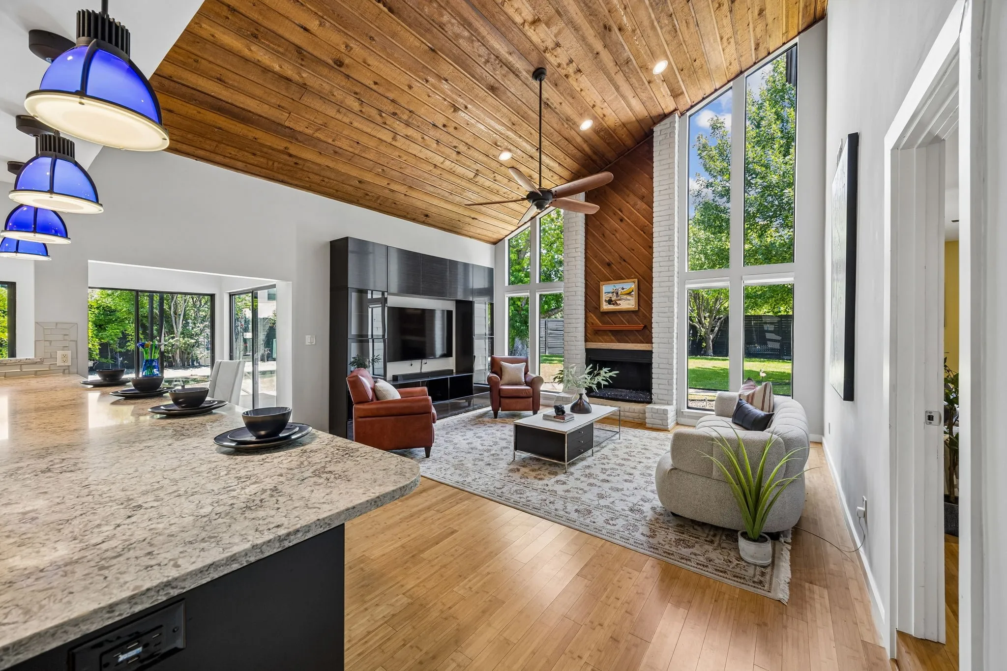 So much character with wood accents & soft contemporary design