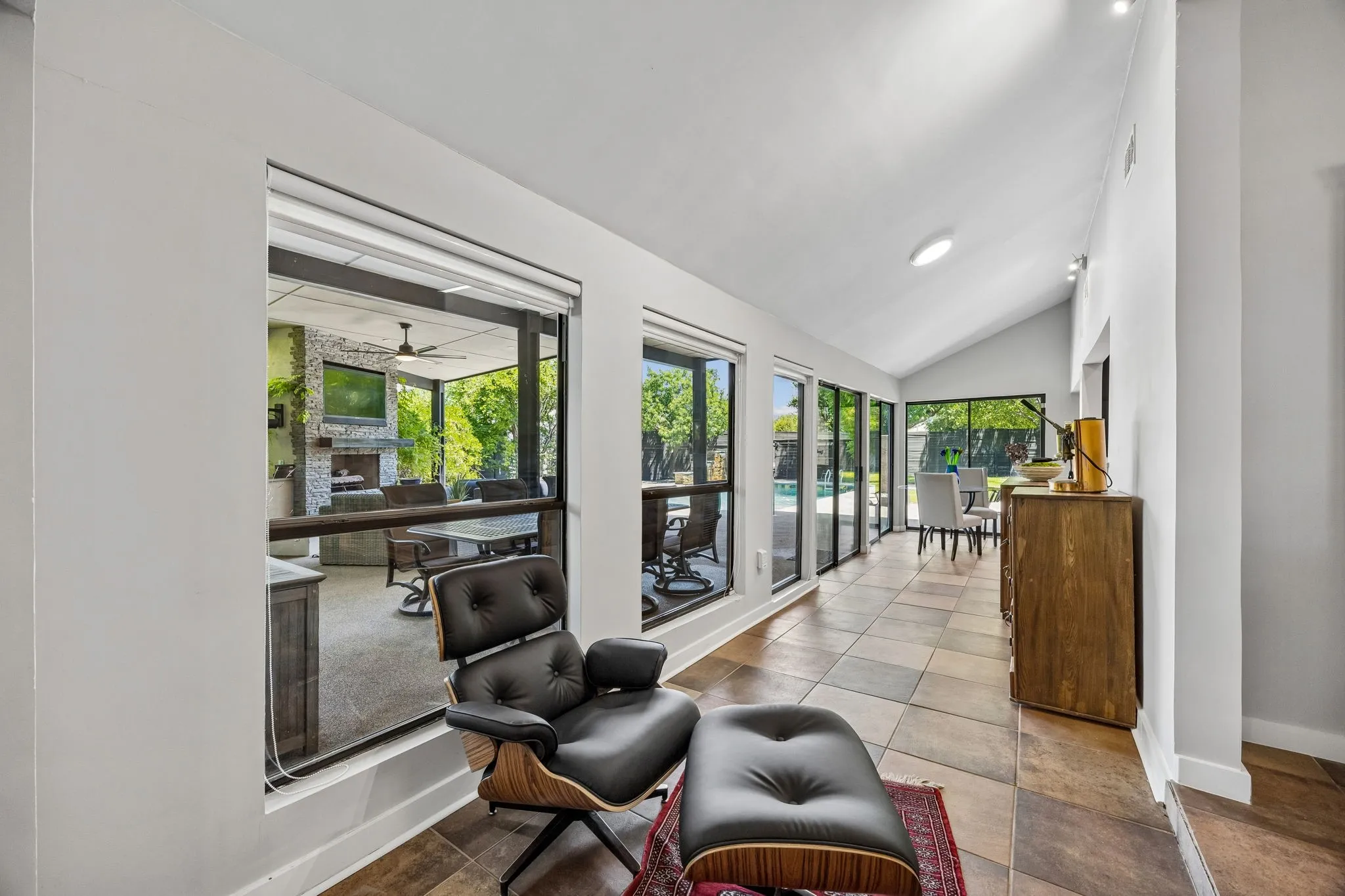 Wonderful pool & patio views from the sunroom